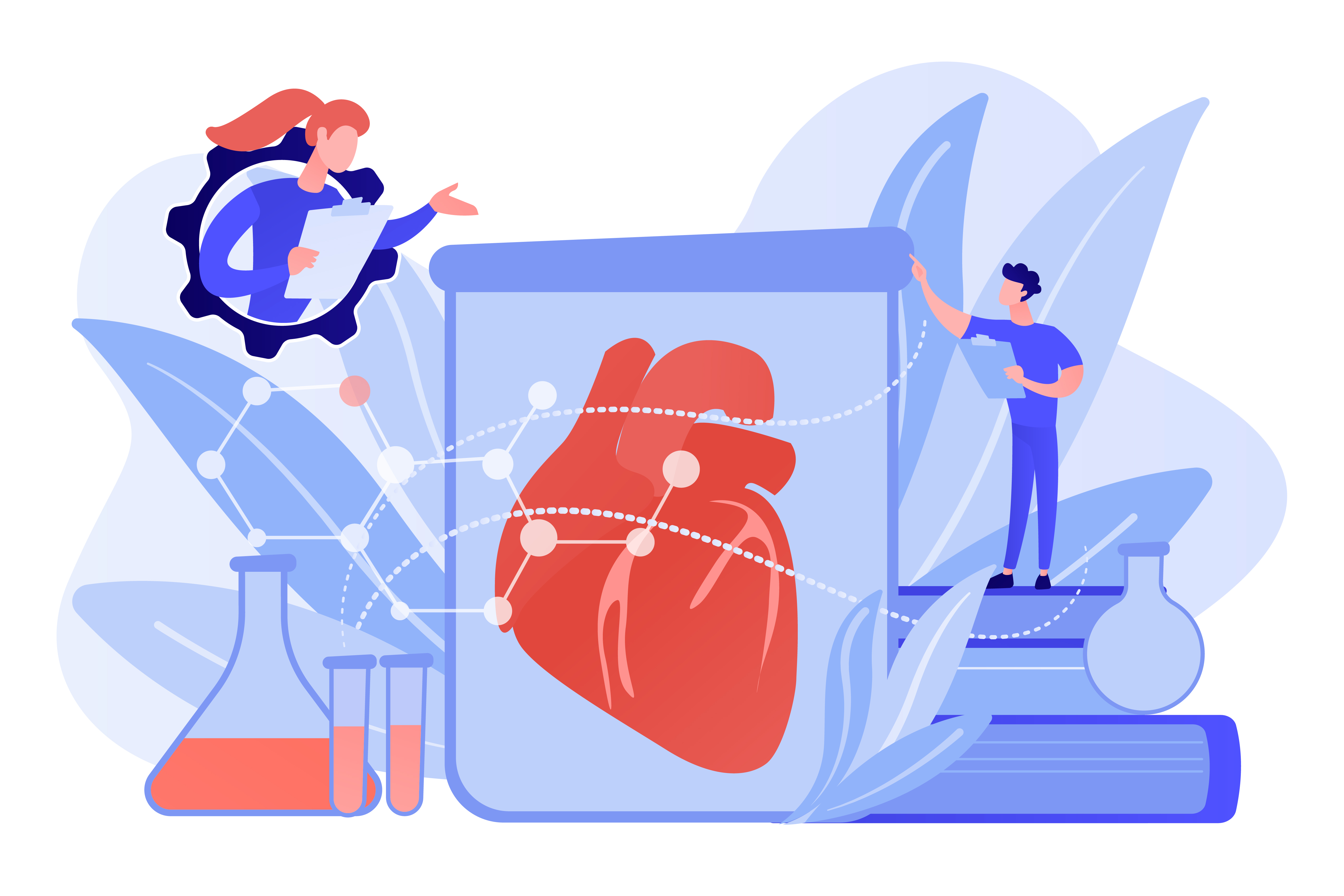Lab-grown organs concept vector illustration.